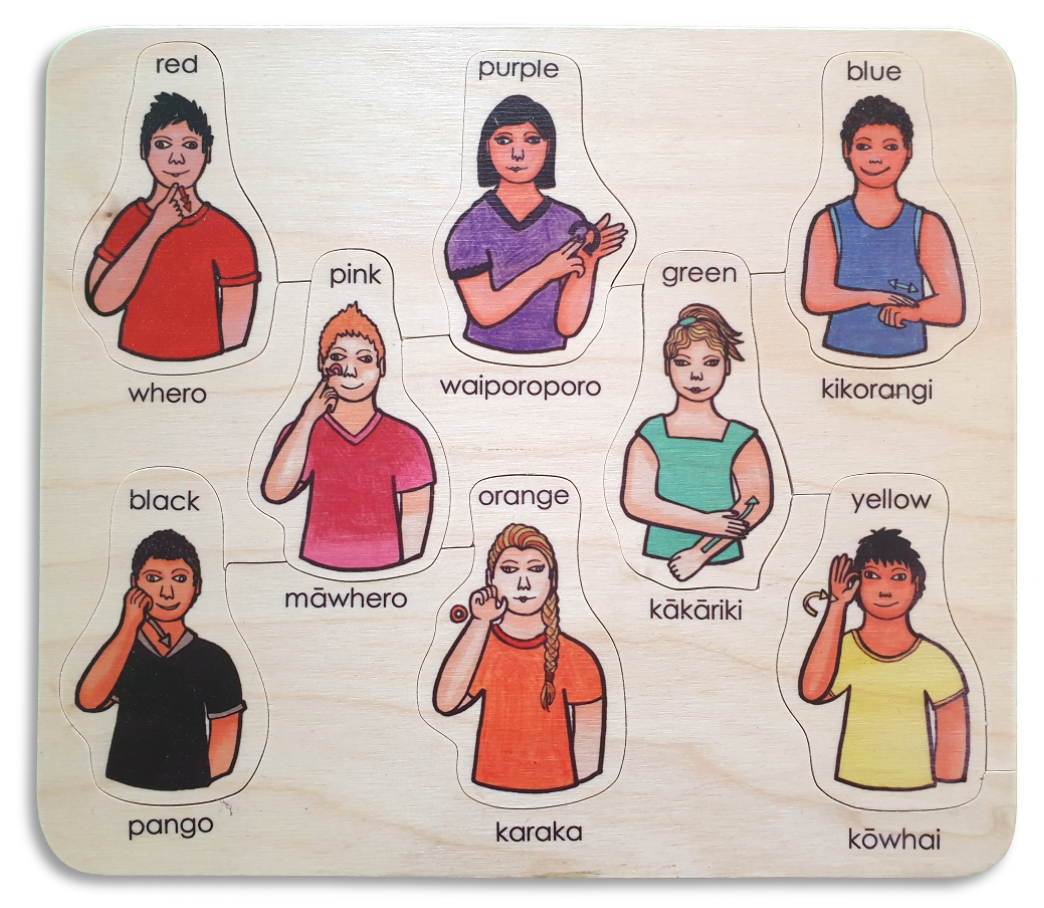Wooden NZ Sign Language Puzzles Kiwi Made Toys