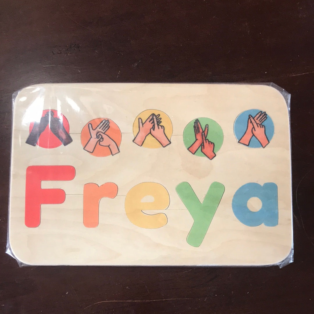 Prototype Freya sign language Kiwi Made Toys