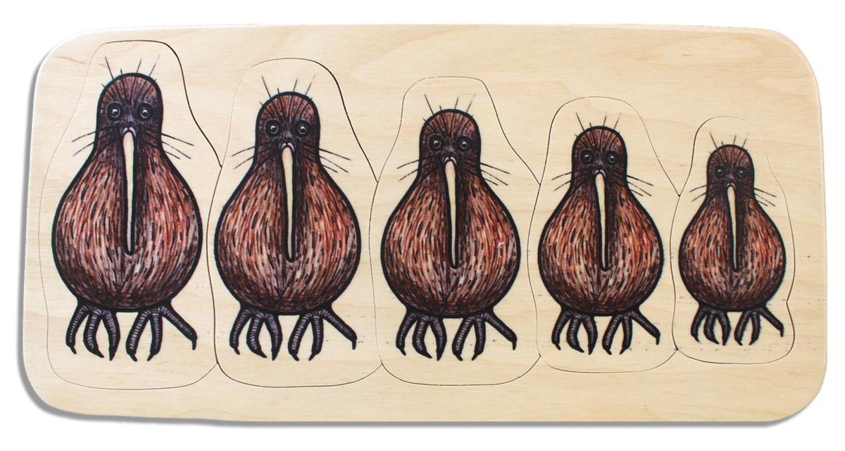 Wooden Five Kiwi Seriation puzzle Kiwi Made Toys