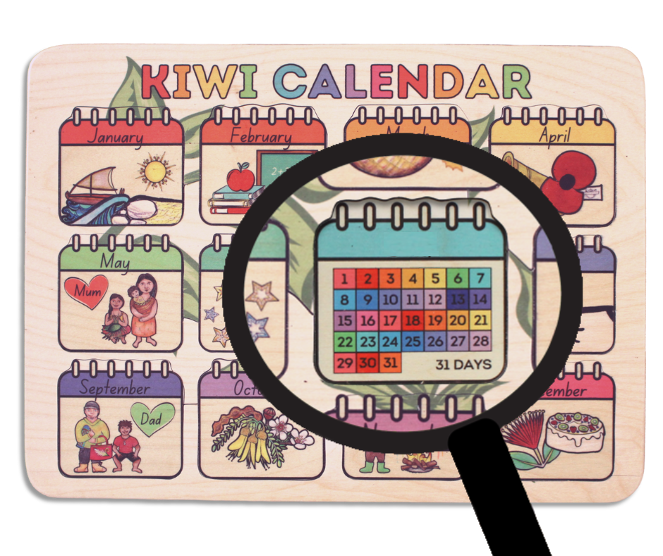 Wooden Kiwi Calendar Puzzle Kiwi Made Toys